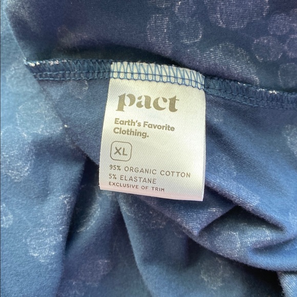 Pact Floral Tie Back Midi Dress Sleeveless Organic Cotton Blue Size XL - Picture 4 of 5